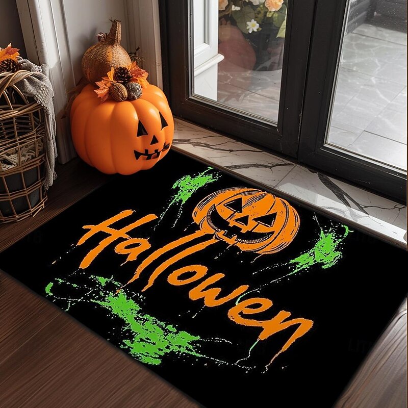 Halloween Decorations Pumpkin Doormat Kitchen Mat Floor Mat Non-Slip Area Rug Oil Proof Rug Indoor Outdoor Mat Bedroom Decor Bathroom Mat Entrance Rug3