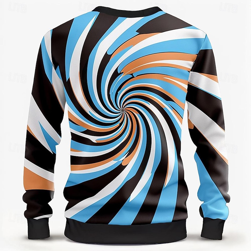 Men's Dazzle color Hoodies Sweatshirt Long Sleeve Sweatshirt Crew Neck Fashion Cowboy 3D Print Fall Winter2