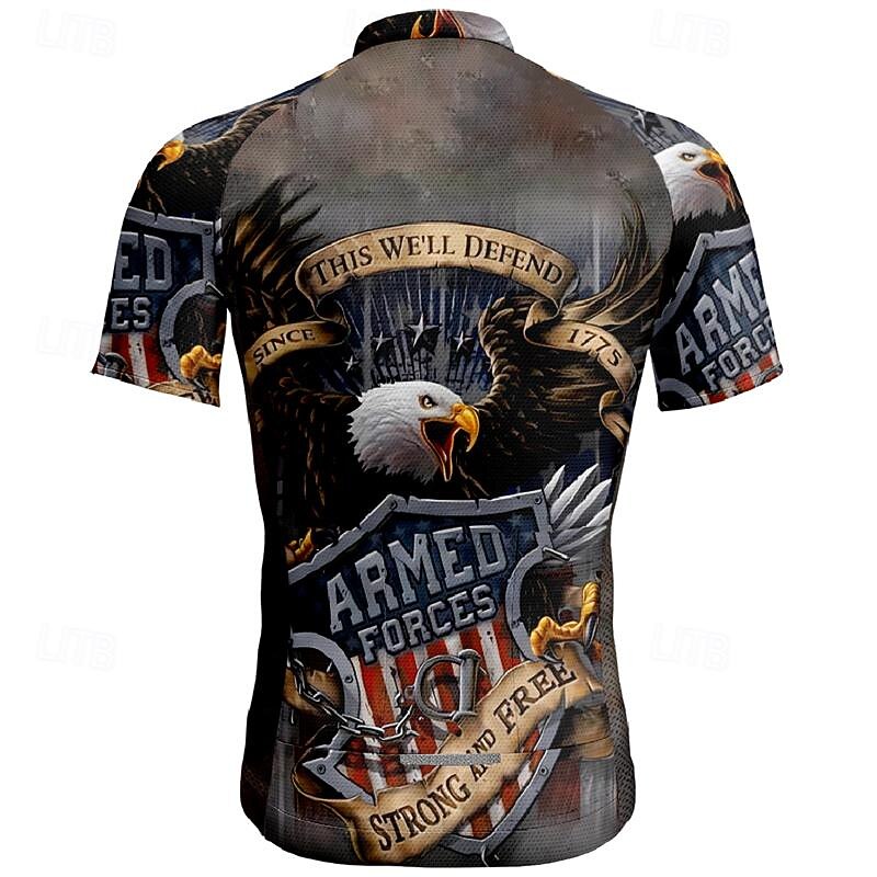 Men's Cycling Jersey Eagle Short Sleeve Bike Tee Tshirt Jersey Top with 3 Rear Pockets Mountain Bike MTB Quick Dry Breathable Sports Dark Gray Clothing Apparel2