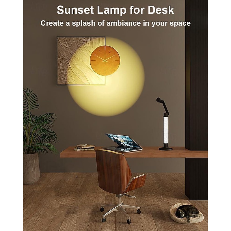 LED Desk Task Lamp for Home Office 600LM Eye-Caring Reading Light 360Rotatable Swing Arms Dimmable Table Lamp with Atmosphere Lighting for Desk Bedside3