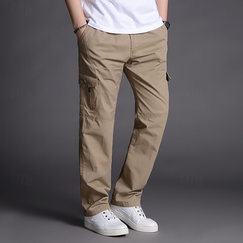Men's Cargo Pants Tactical Pants Trousers Drawstring Elastic Waist Multi Pocket Plain Wearable Outdoor Daily Camping & Hiking Fashion Classic Black Yellow3