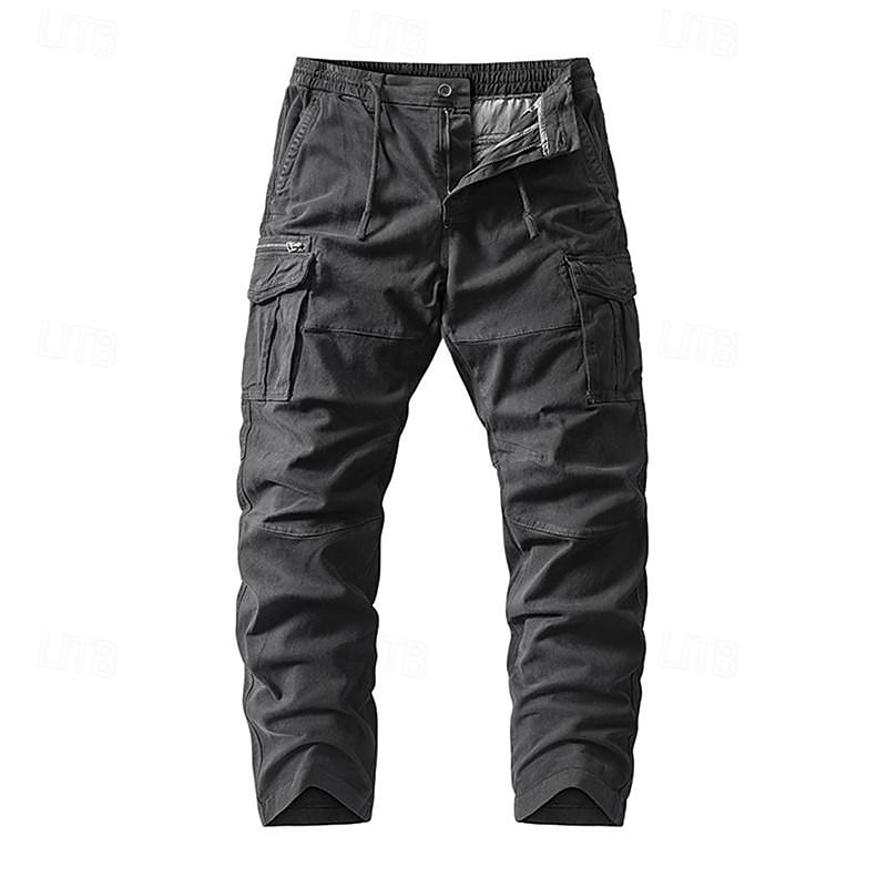 Men's Cargo Pants Cargo Trousers Buttons Multi Pocket Plain Wearable Outdoor Daily Camping & Hiking Fashion Classic Black Army Green4