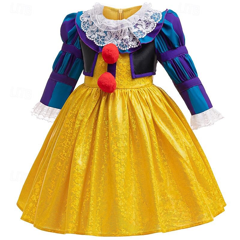 Clown Pennywise Halloween Dress Costume It Carnival Costume Scary Costume Kid's Girls' Carnival Party Easy Halloween Costumes Dress Up2