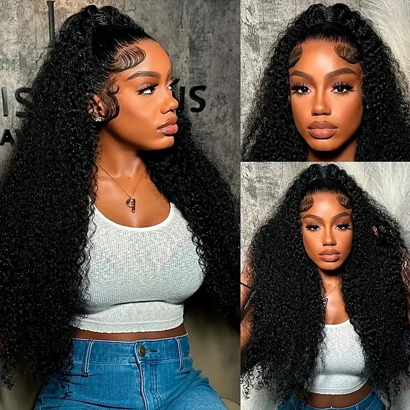 Deep Wave 13x4 HD 30 Inch Lace Front Wig Transparent 150 Density Curly 13x6 Lace Frontal Human Hair Wigs Brazilian For Women2