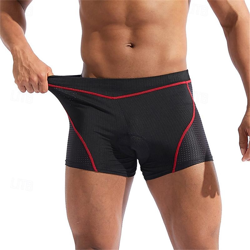 Men's Bike Shorts Cycling Padded Shorts Solid Color Bike Shorts Padded Shorts / Chamois with 3 Rear Pockets Quick Dry High Elasticity Comfortable Breathable Sports Black Yellow Red Clothing Apparel