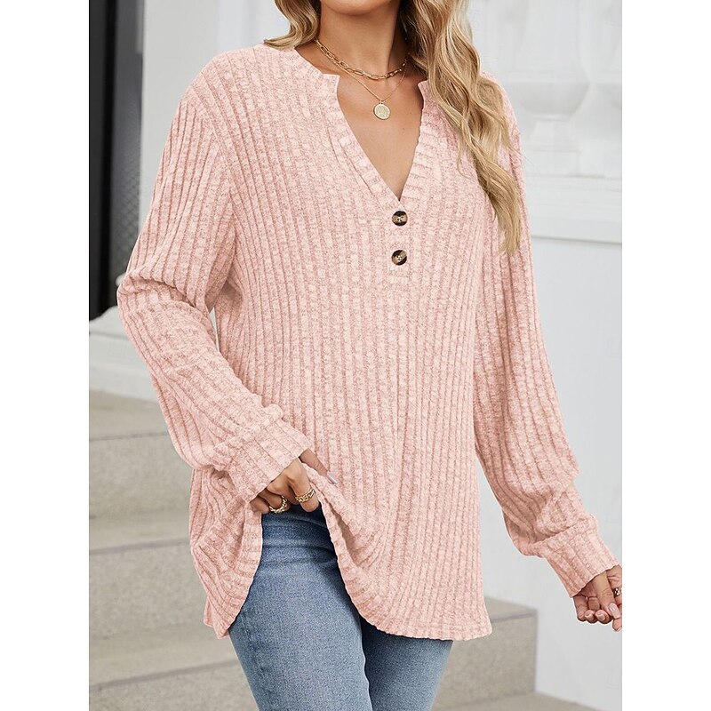 Women's Blouse Work Button Stylish Modern Bishop Sleeve Long Sleeve Black Spring Fall4