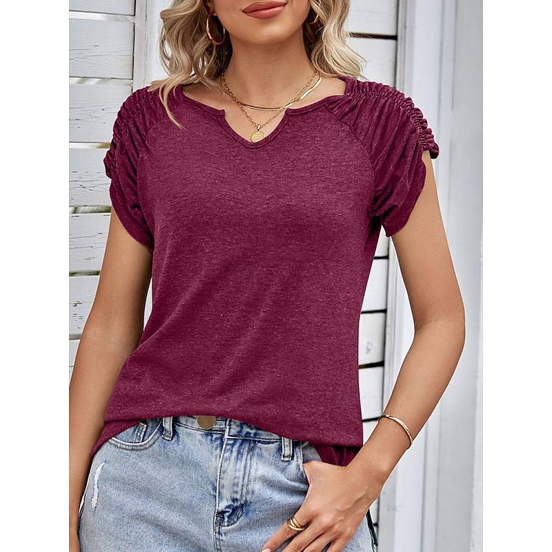 Women's T shirt Tee Daily Casual Short Sleeve Summer Spring3