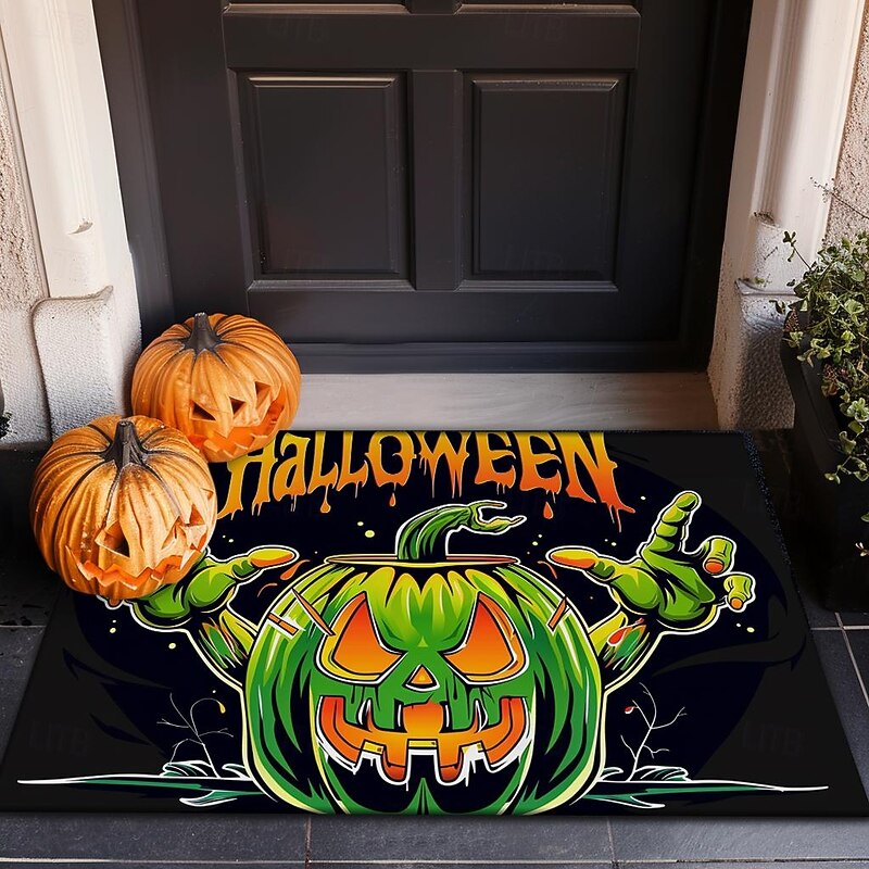 Halloween Decorations Graveyard Scarecrow Doormat Kitchen Mat Floor Mat Non-Slip Area Rug Oil Proof Rug Indoor Outdoor Mat Bedroom Decor Bathroom Mat Entrance Rug3