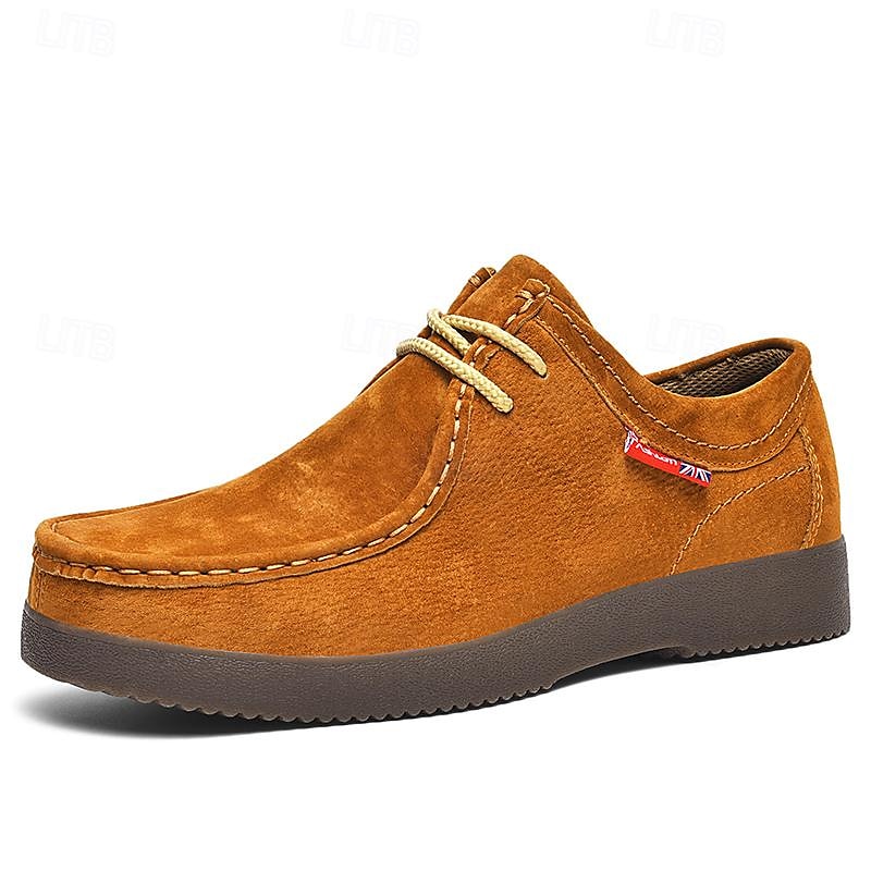 Men's Brown Suede Moccasin Shoes - Comfortable and Stylish Lace-Up Casual Shoes for Everyday Wear3