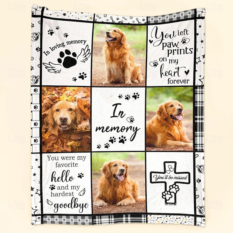 Customized Blanket Personalized Gifts You'll Be Missed Personalized Pet Photo Blanket - Customizable Soft and Cozy Memorial Keepsake - Perfect for Honoring Beloved Pets - Durable and Machine Washable4