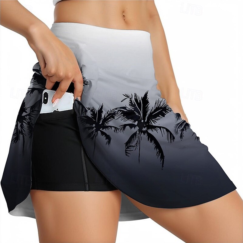 Women's Palm Tree Cycling Skort Skirt Bike Skirt Race Fit Sports Quick Dry High Elasticity Comfortable Breathable Purple Khaki Spandex Clothing Apparel Bike Wear3