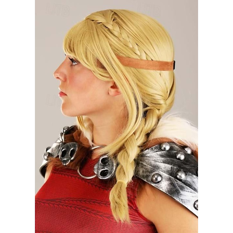 Astrid Wig for Women  Synthetic Wig Yaki Straight With Bangs Wig Short Blonde Halloween Cosplay Party Wigs2