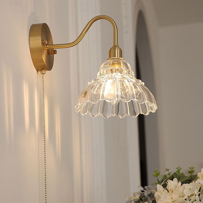 LED Indoor Wall Lights Warm White E14 Modern Glass Modern Home Lighting Metal Wall Lamp Sconce for Bedroom Dining Room 85-265V3