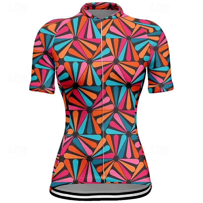 Women's Cycling Jersey Leaf Short Sleeve Bike Tee Tshirt Top with 3 Rear Pockets Mountain Bike MTB Road Bike Cycling Quick Dry Front Zipper Wicking Sports Navy Blue Fuchsia Clothing Apparel2