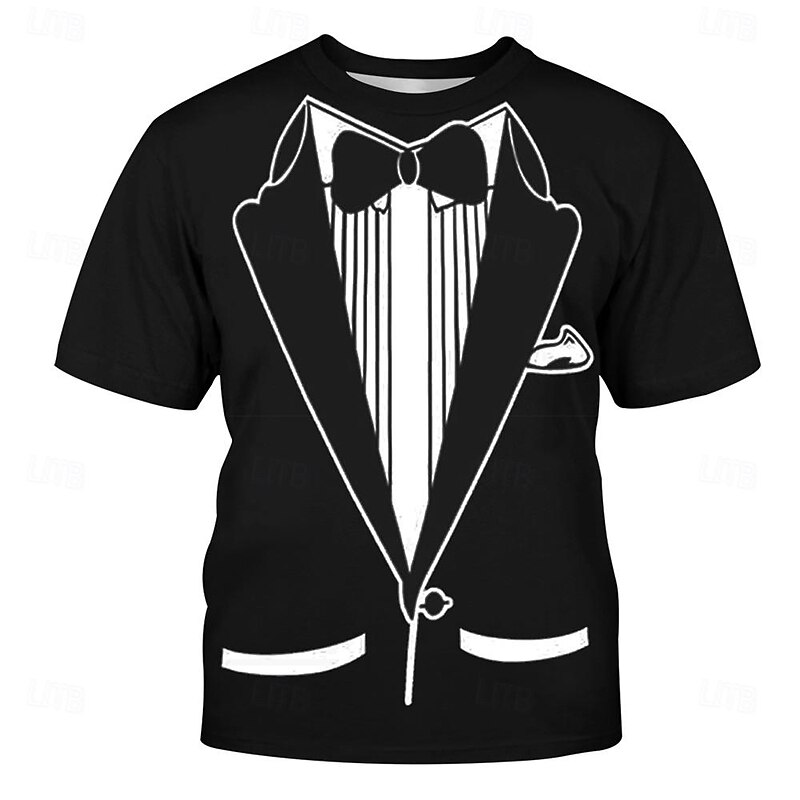 Men's Funny T Shirt Short Sleeve T shirt 3D Print Crew Neck Shirt Vintage Cool Party Holiday Black Red Royal Blue Summer Spring Clothing Apparel S M L XL XXL XXXL