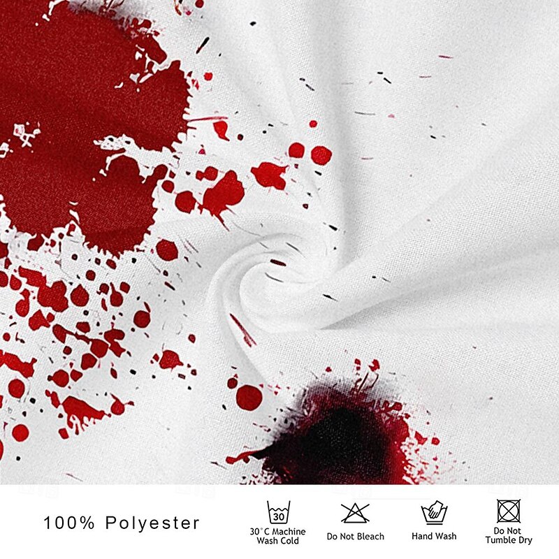 Men's Blood Splatter Letter Printed Blood stains Shirt Western Shirt Sleeveless Western Style Dark Outdoor Work Party / Evening Summer Spring Shirt Collar White3