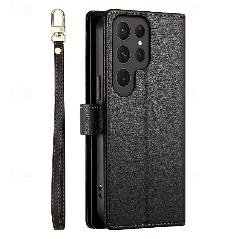 Phone Case For Samsung Galaxy S25 S24 S23 S23 FE S22 S21 Ultra Plus A55 5G A35 5G A25 A15 Back Cover with Stand Holder Magnetic Zipper Retro TPU PU Leather3