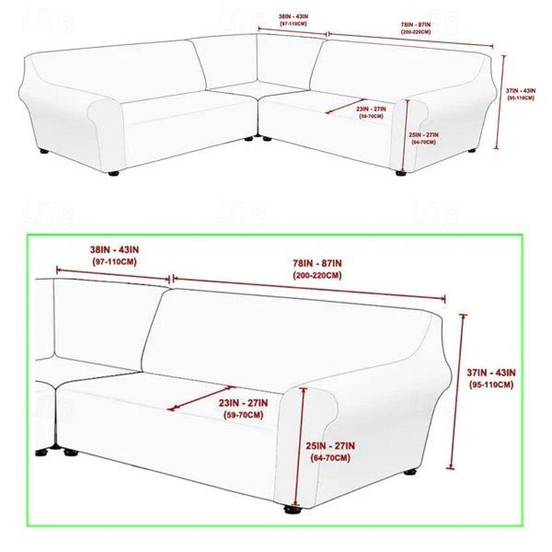 Stretch velvet 5-seater L-shaped sofa cover Solid color all-inclusive private seat pie corner L-shaped sofa cover4