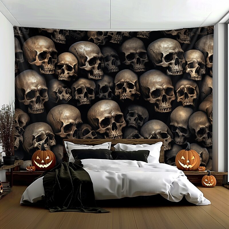 Skulls Tree Hanging Tapestry Wall Art Large Tapestry Mural Decor Photograph Backdrop Blanket Curtain Home Bedroom Living Room Decoration3