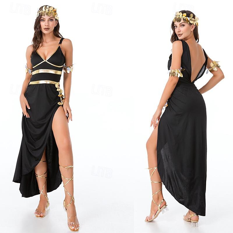 Greek Goddess Halloween Dress Cosplay Costume Carnival Costume Vintage Inspired Adults' Women's Carnival Masquerade Party Masquerade Easy Halloween Costumes Dress Up