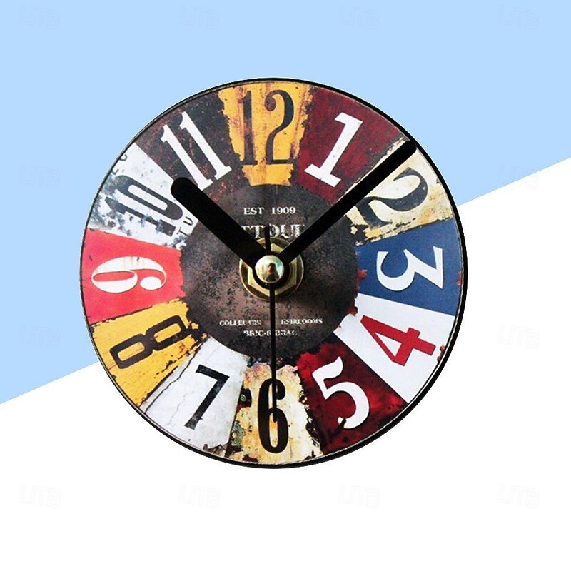 Wall Clocks Nordic Retro Shabby Style Chic Hanging Vintage Rust Decor Round Giant Clocks Living Room