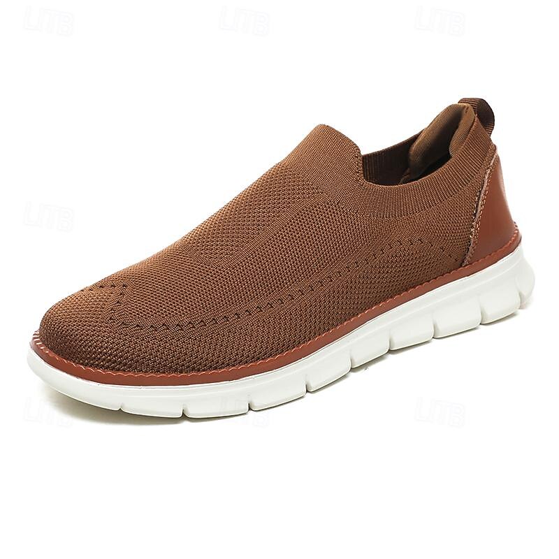 Men's Breathable Knit Sneakers - Lightweight Slip-On Walking Shoes for Casual Wear2