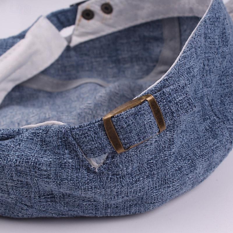 Men's Flat Cap Ascot Hat Newsboy Hat Black Blue Cotton / Linen Blend Fashion Casual Street Daily Plain Adjustable Sunscreen Breathable4