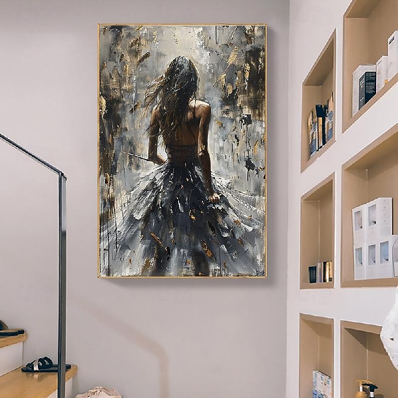 Angel Girl Oil Painting handmade Large Wall Art Abstract Black Figure nude oil painting handmade Wall Art Custom Painting for Bedroom Wall Decor Handmade Gift firgure oil painting on Canvas2
