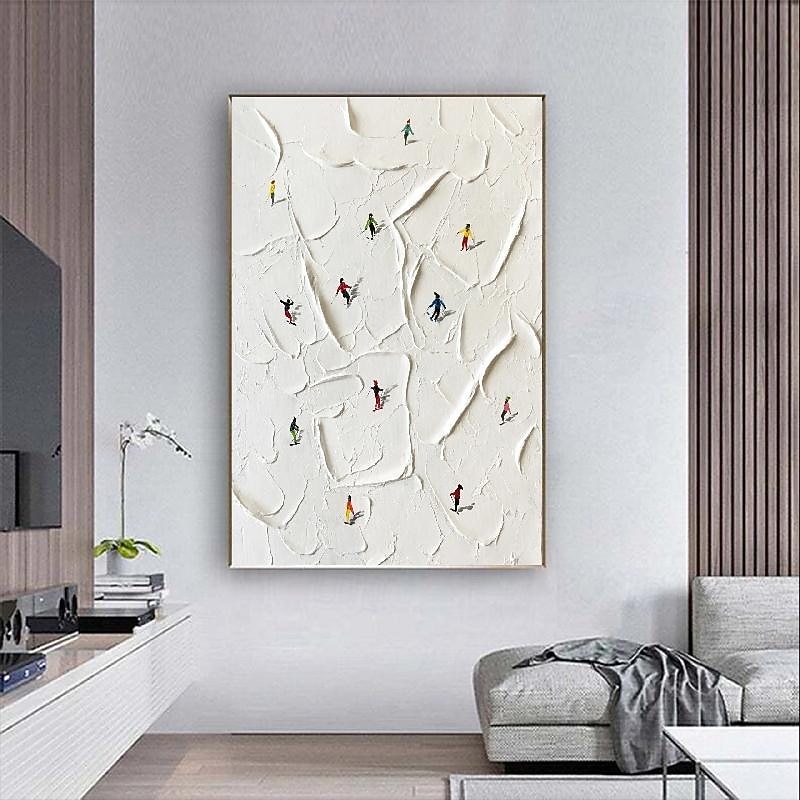 White 3D Textured oil painting handmade white abstract painting  wall art white textured painting wall art white abstract art painting hand painted white 3D Textured painting white abstract painting