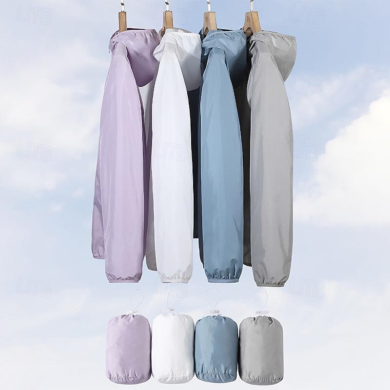 Men's Women's Unisex Hiking Jacket Hiking Windbreaker Outdoor Sunscreen UPF50+ Quick Dry Lightweight Hoodie Raincoat Lightweight Jacket White Blue Gray2