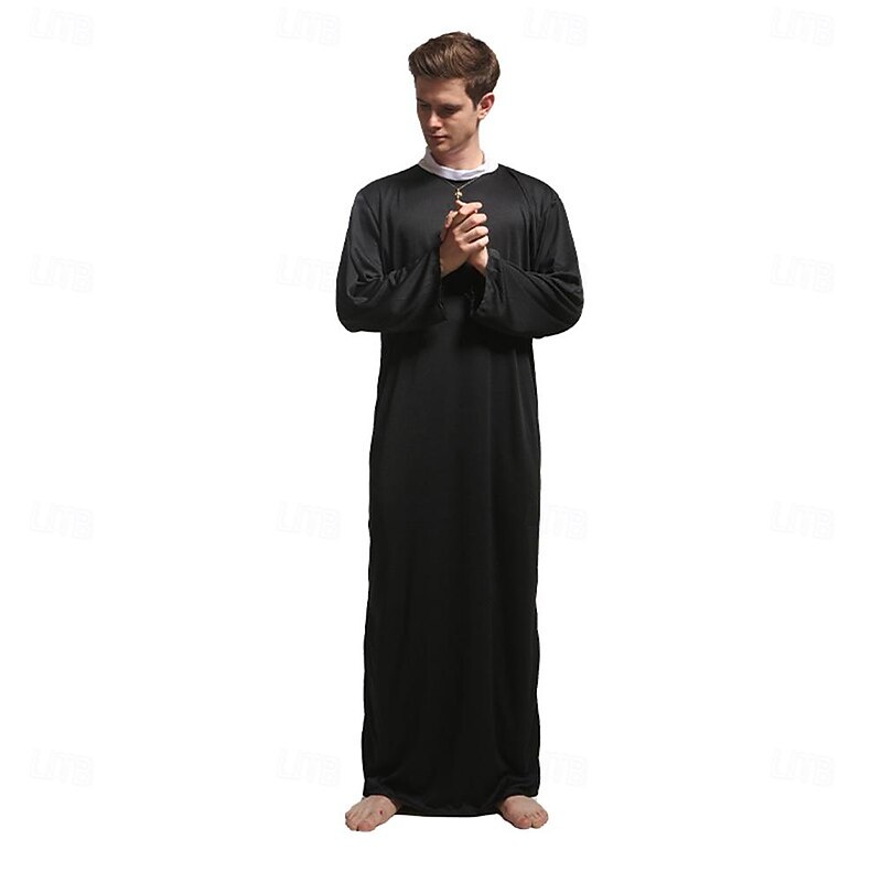 Cosplay Priest Halloween Cosplay Costume Cosplay Adults' Men's Carnival Masquerade Party / Evening Festival Easy Halloween Costumes Dress Up4
