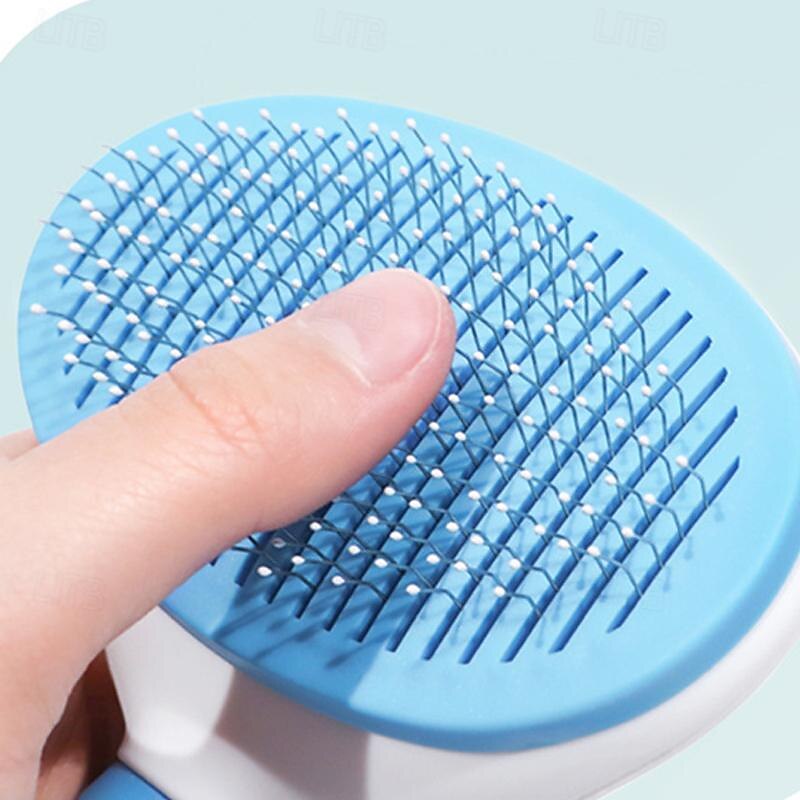 Cat Brush with Release Button Cat Brushes for Indoor Cats Shedding Cat Brush for Long or Short Haired Cats Cat Grooming Brush Cat Comb for Kitten Rabbit Massage Removes Loose Fur3