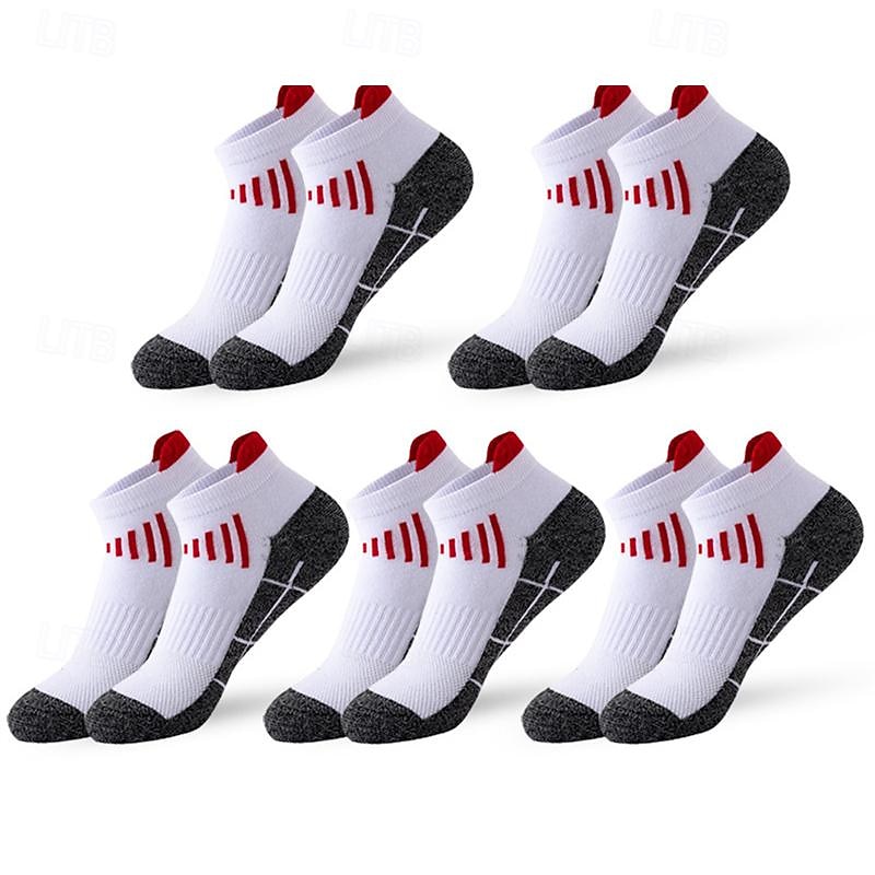 Men's 5 Pairs Multi Packs Socks Running Socks Casual Socks Black White Color Color Block Sports & Outdoor Daily Vacation Basic Thin Summer Spring Fashion Casual4