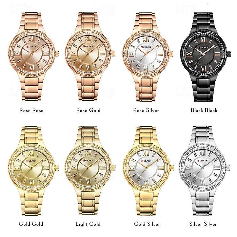 CURREN Women Quartz Watch Creative Minimalist Fashion Wristwatch Waterproof Decoration Stainless Steel Watch3