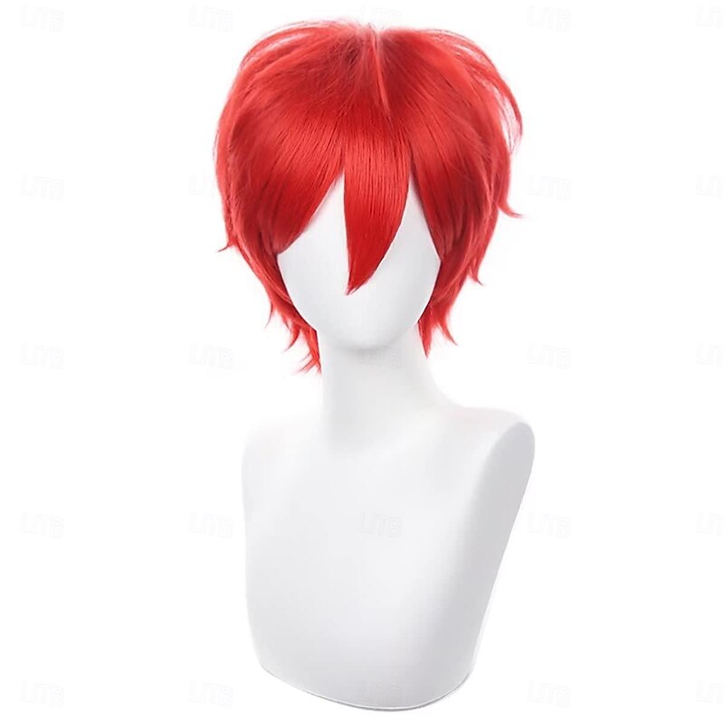 Cosplay Wig Short Spiky Fluffy Heat Resistant Layered Synthetic Hair Men Women Carnival Party Wig3