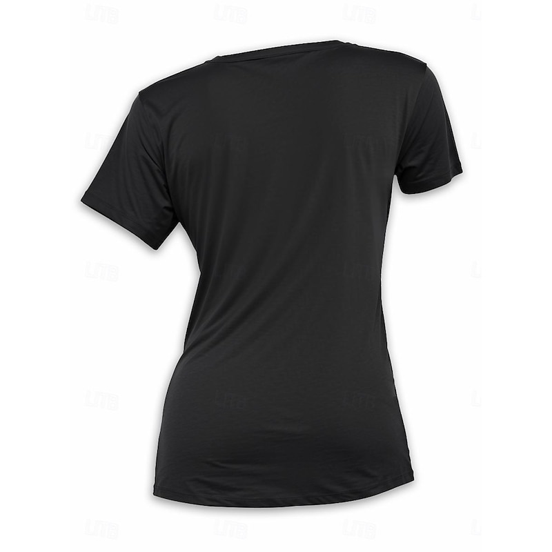 Women's T Shirt Dog Letter Cute Casual Short Sleeve V Neck Regular Tops Daily Print Black Summer2