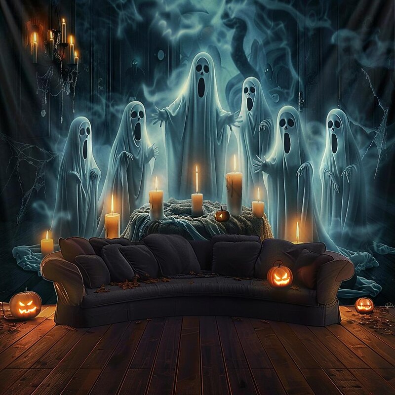 Halloween Decorations Ghosts Party Hanging Tapestry Wall Art Large Tapestry Mural Decor Photograph Backdrop Blanket Curtain Home Bedroom Living Room4