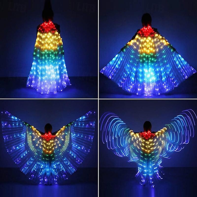 LED Wings Glow Angel Light Up Wings Belly Dance Costumes Wings LED Butterfly Wings for Adults Kids Glowing Light Up Costume Performance Clothing for Carnival3