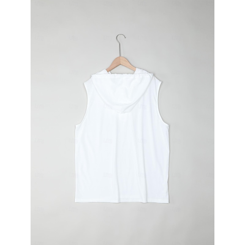 Men's Tank Top Vest Top Undershirt Sleeveless Shirt Sleeveless Hooded Summer Plain Fashion Designer Muscle Outdoor Going out Gym Black White Yellow Top Tee for Men4