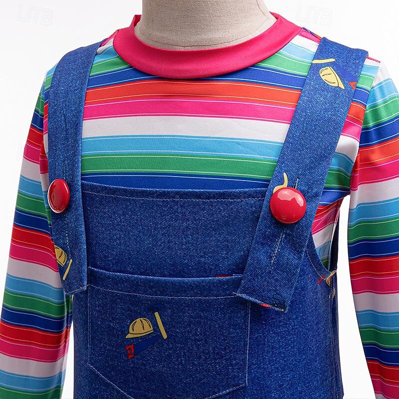 Chucky Scary Doll Halloween Costume Jumpsuit Scary Costume Kid's Girls' Carnival Party Easy Halloween Costumes Dress Up4