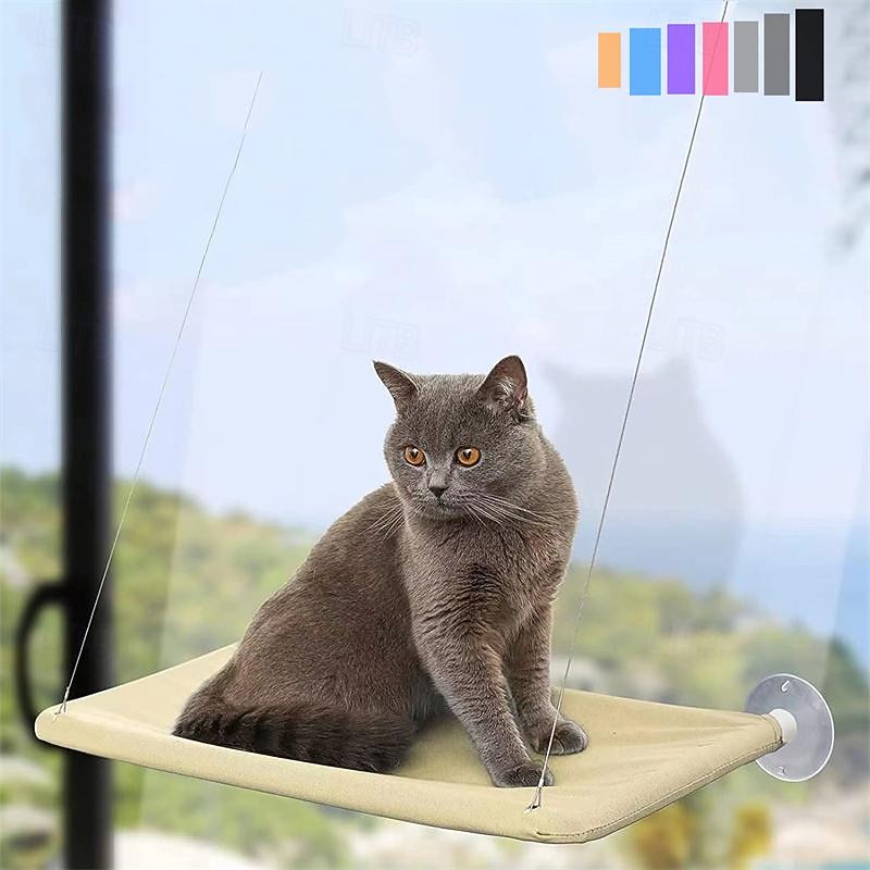 Cat Window Perch Hammock Seat sedile da riposo per gattino da interno con ventose per impieghi gravosi letto con struttura durevole in rete lavabile e traspirante