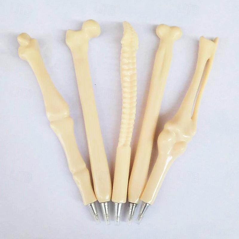 6 Random Creative Novel Stationery Supplies Realistic Bone Shaped Ballpoint Pens Halloween Party Supplies3