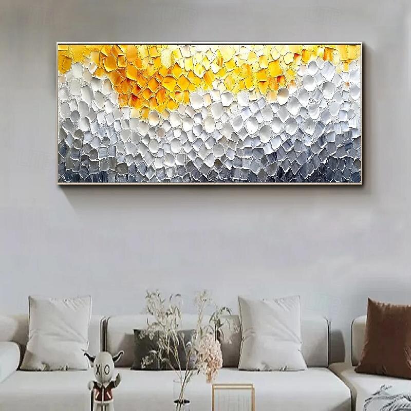 Handmade 3D Colorful Oil Painting on Canvas Large hand painted Abstract Textured Palette Knife Boho oil painting Wall Art Custom Contemporary Minimalist artwork for  Living Room  bedroom home Decor4