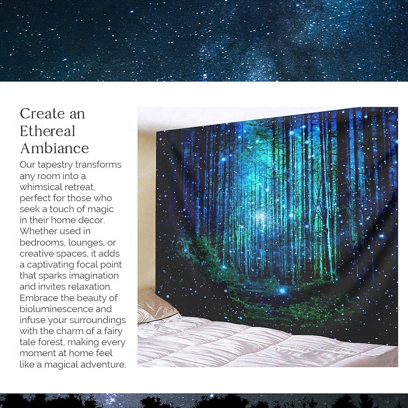 Landscape Large Wall Tapestry Forest Light Art Decor Blanket Curtain Hanging Home Bedroom Living Room Decoration Polyester4