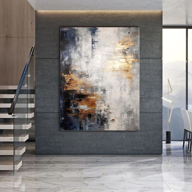 Handmade Oil PaintingCanvasWall Art DecorationAbstract Knife PaintingLandscape BlueFor Home Decor Rolled Frameless Unstressed Painting4