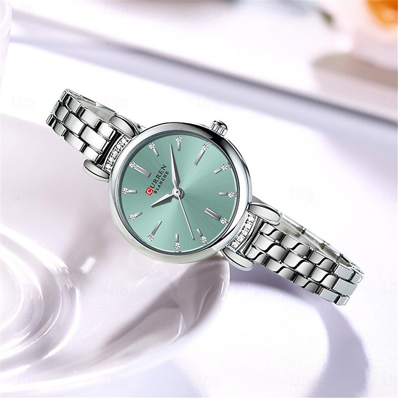 CURREN Women Quartz Watch Minimalist Fashion Casual Wristwatch Waterproof Decoration Stainless Steel Watch2