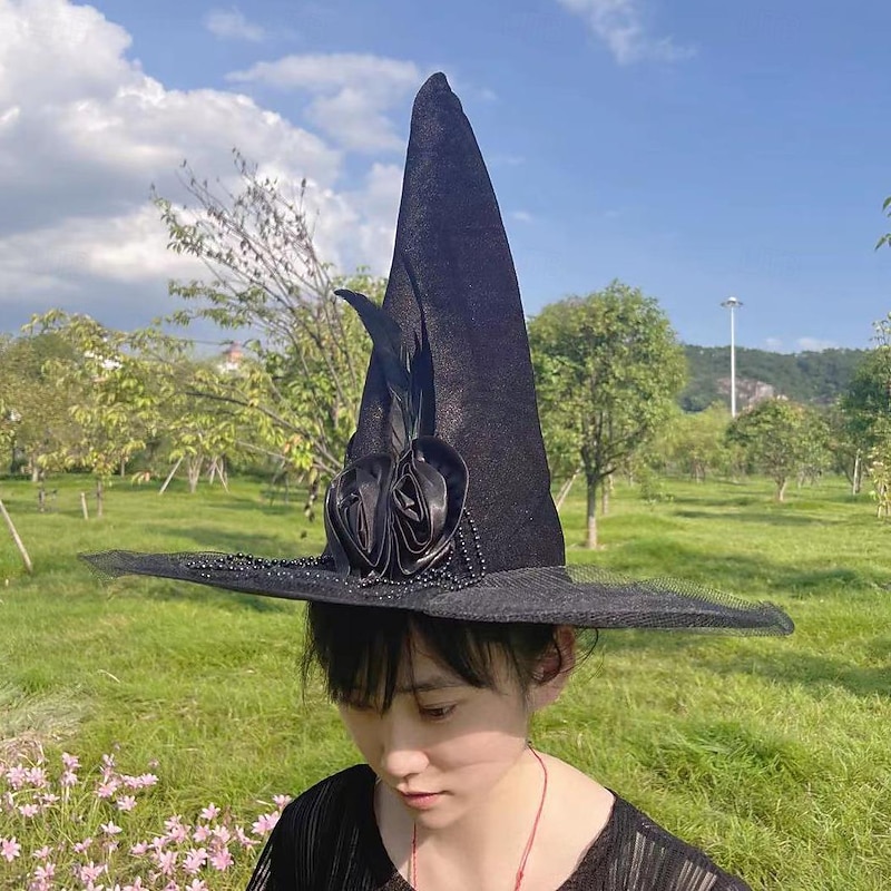 Witch Magician Halloween Hat Walpurgis Night Classic & Timeless Adults' Women's Masquerade Mardi Gras Halloween Party / Evening Masquerade Easy Halloween Costumes Dress Up3