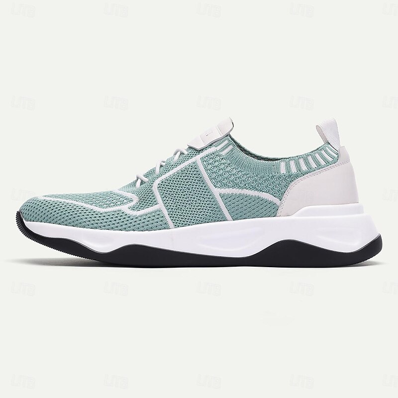 Men's Lightweight Breathable Knit Sneakers - Mint Green Athletic Running Shoes4