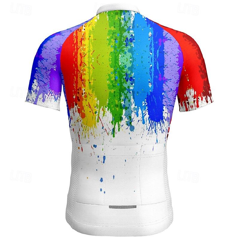 Men's Cycling Jersey Graffiti Short Sleeve Bike Tee Tshirt Jersey with 3 Rear Pockets Mountain Bike MTB Quick Dry Anatomic Design Wicking Breathable Sports Black White Red Clothing Apparel2
