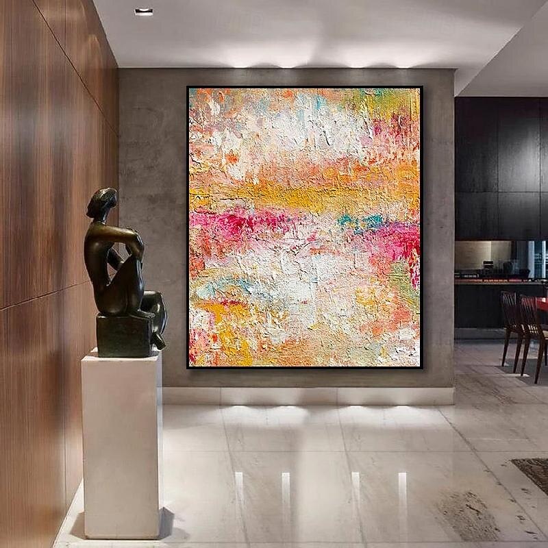 Beige Colorful Painting handmade Brown wabi sabi artwork oil painting hand painted Textured Oil Painting Beige Oil Painting Abstract Canvas Art Modern Horizontal decor art3